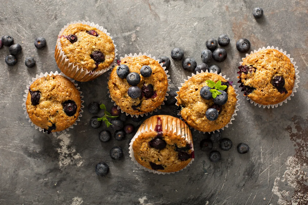 Vegane Bananen-Blaubeer-Muffins