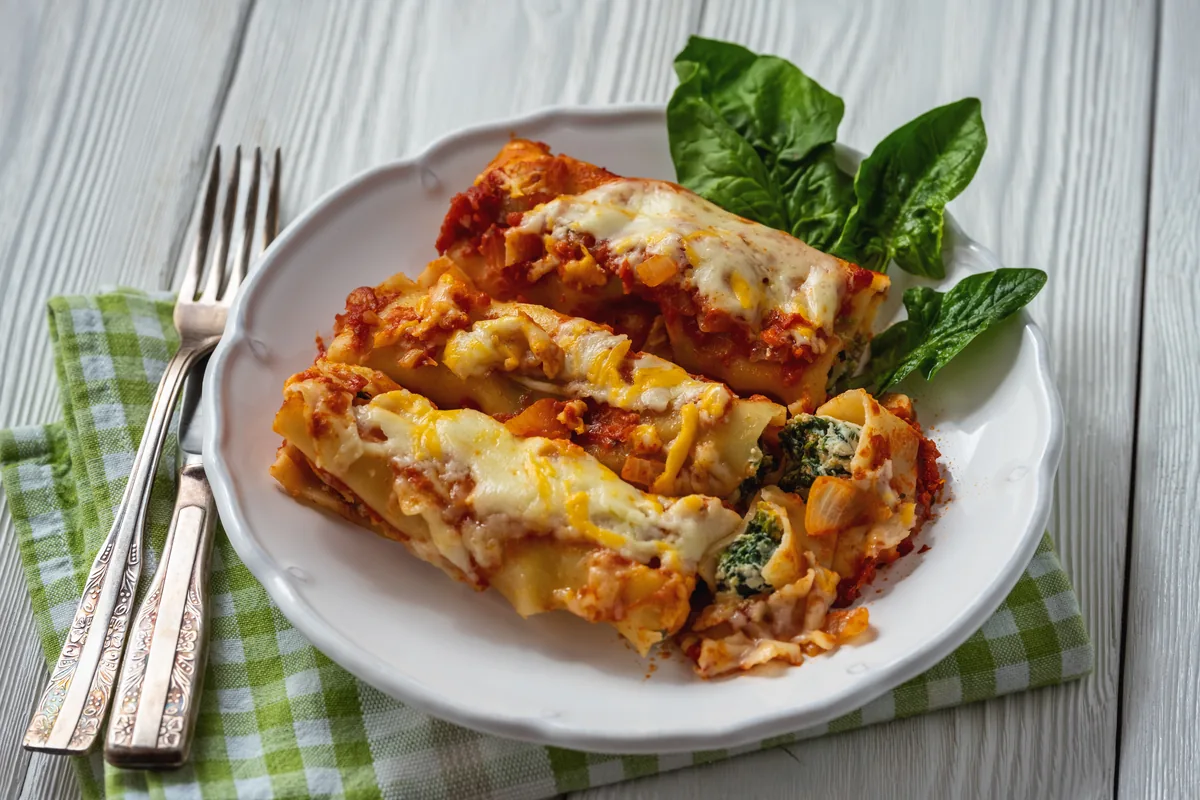 Cannelloni mit Spinat und Ricotta