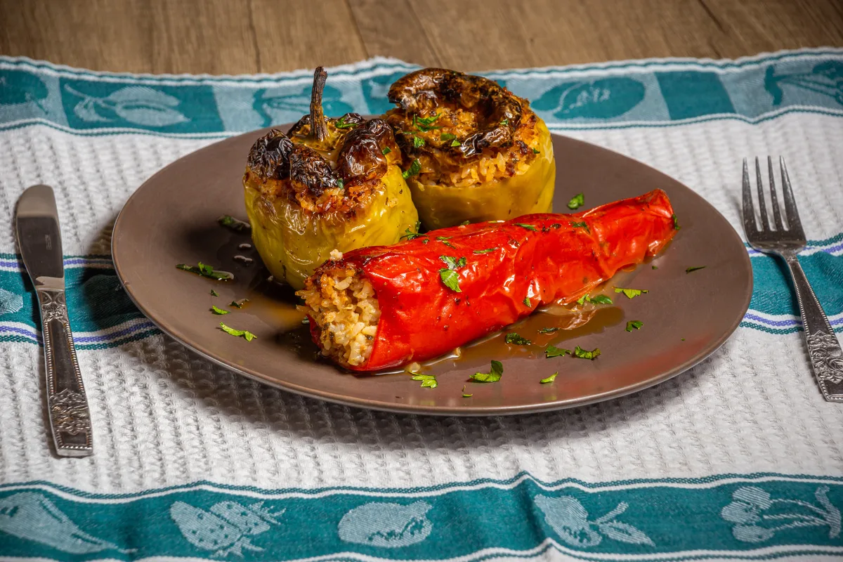 Gefüllte Paprika mit Hackfleisch und Reis
