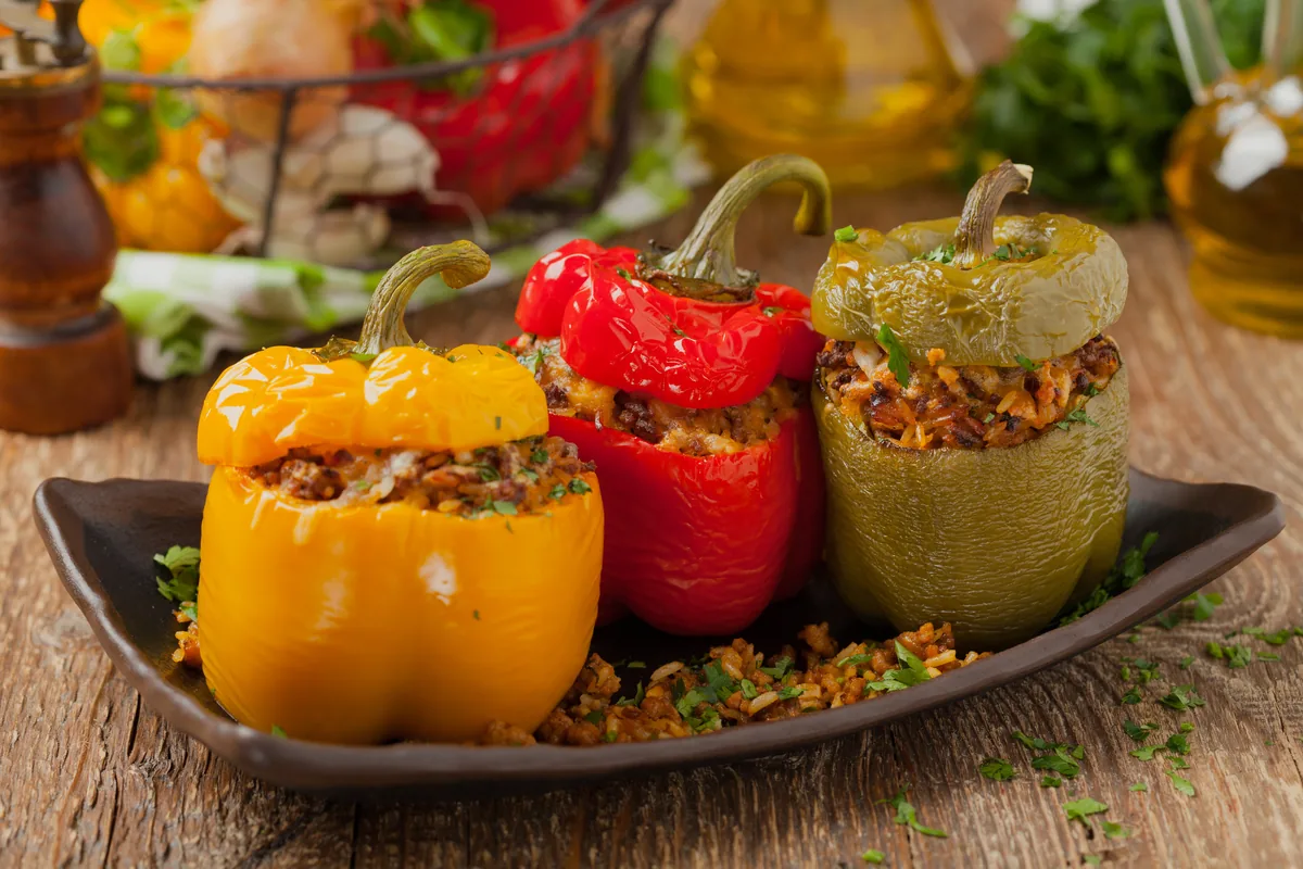 Gefüllte Paprika mit Hackfleisch und Reis