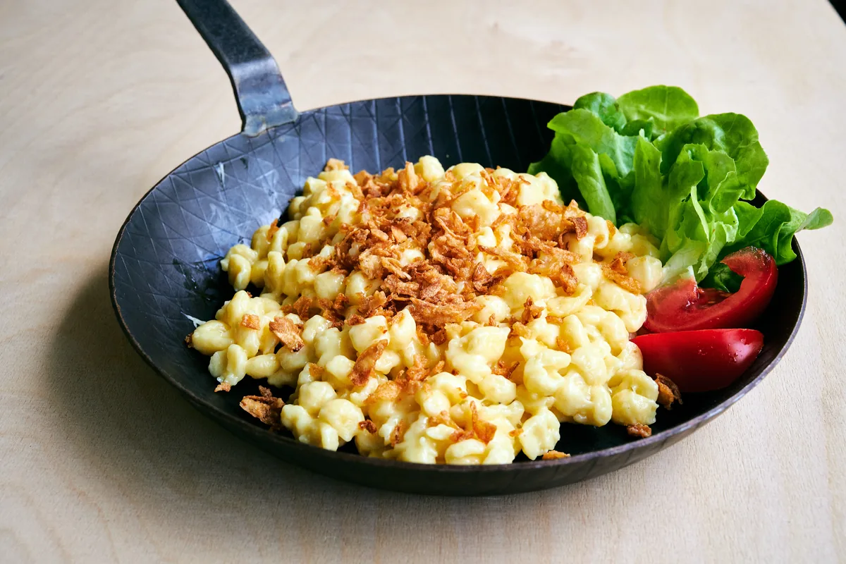 Käsespätzle mit Röstzwiebeln