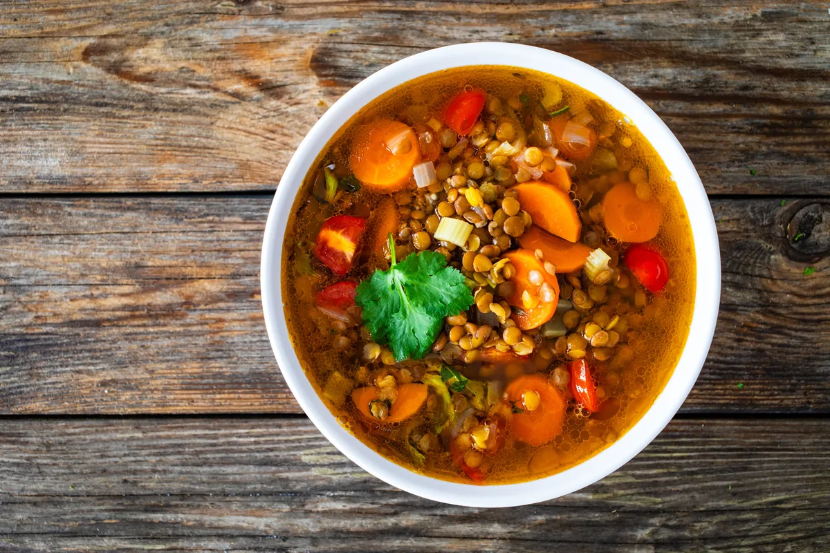 Linsensuppe mit Karotten