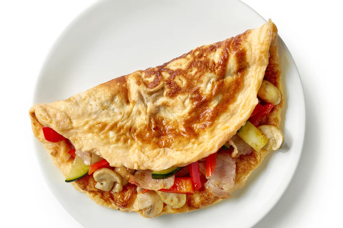Omelett mit Schinken und Gemüse