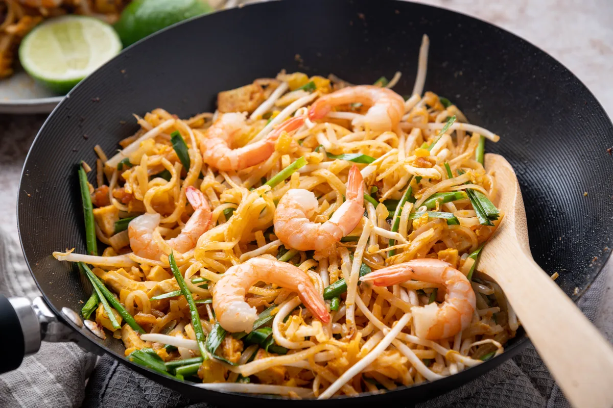 Pad Thai mit Garnelen
