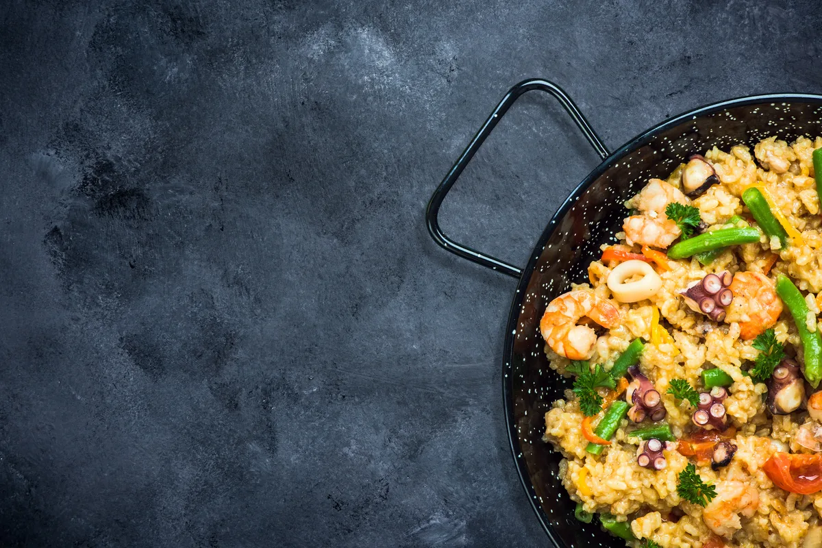 Paella mit Meeresfrüchten