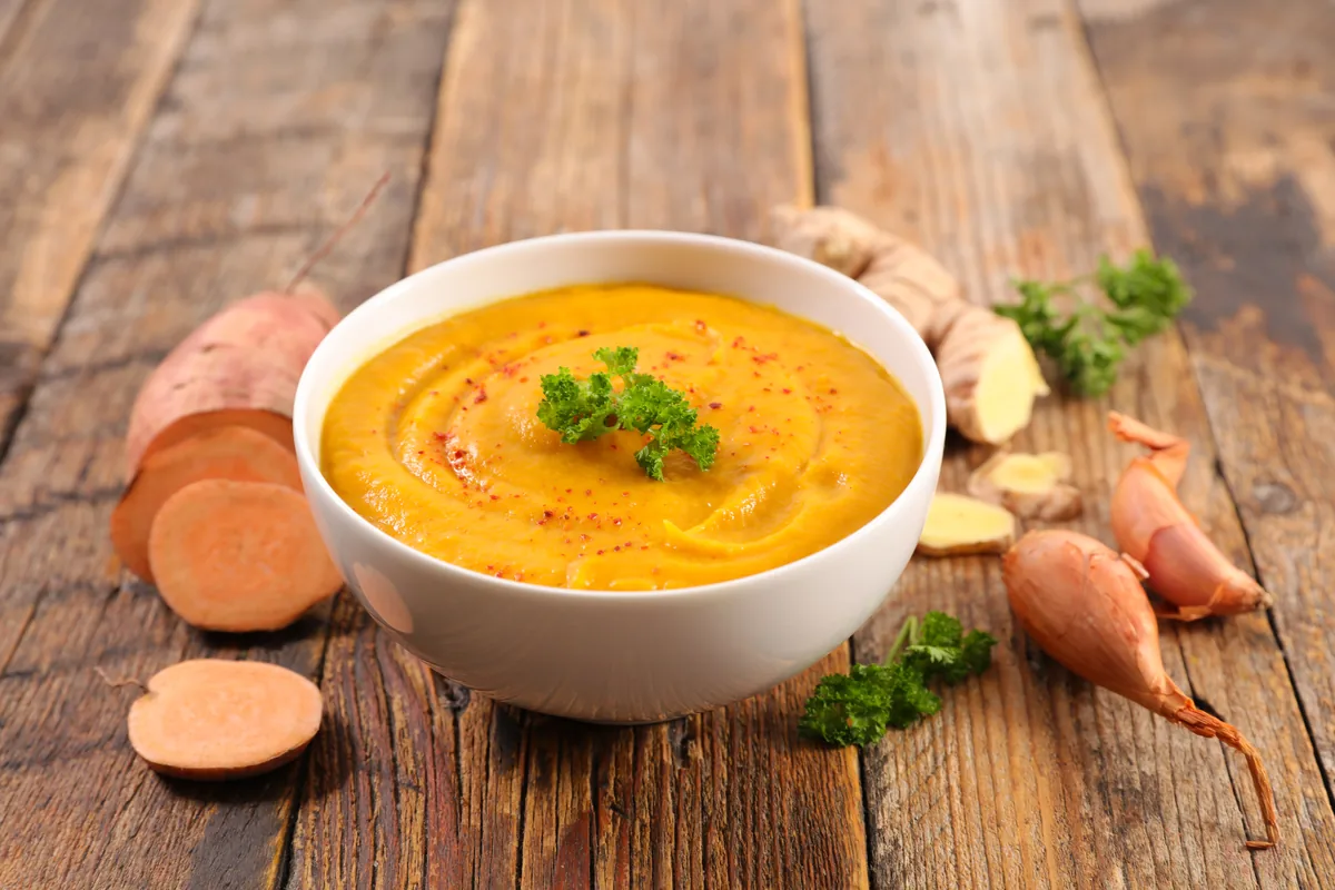 Süßkartoffelsuppe mit Ingwer